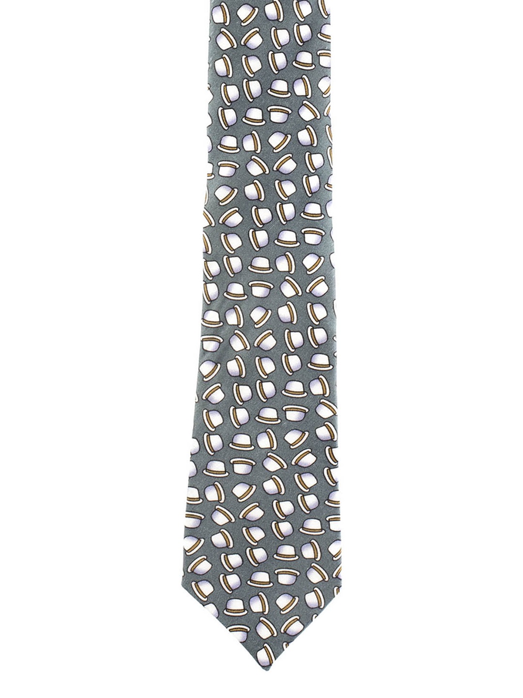 

The Tie Hub Grey Hat Printed Skinny Silk Tie