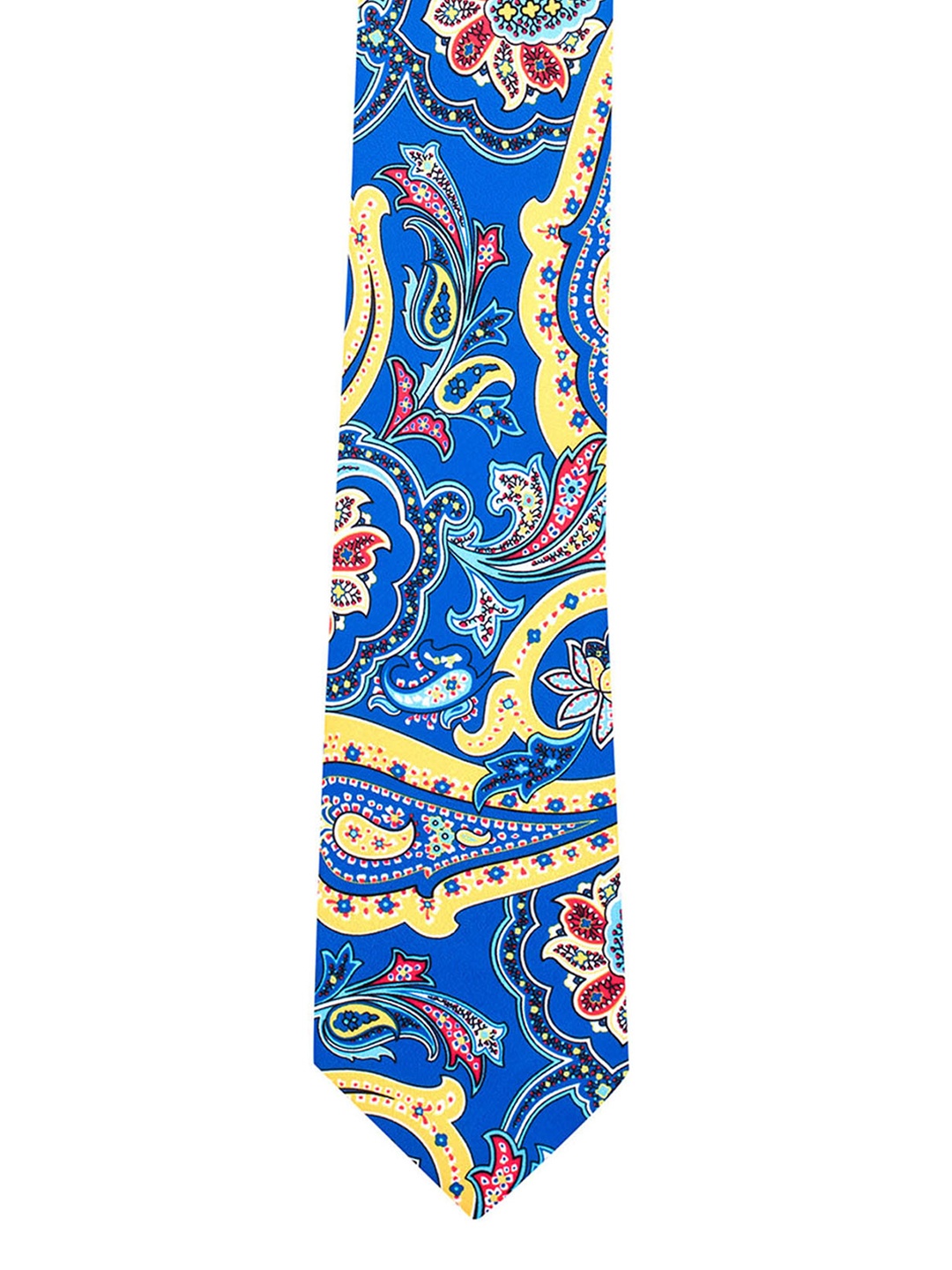 

The Tie Hub Blue & Yellow Printed Skinny Tie
