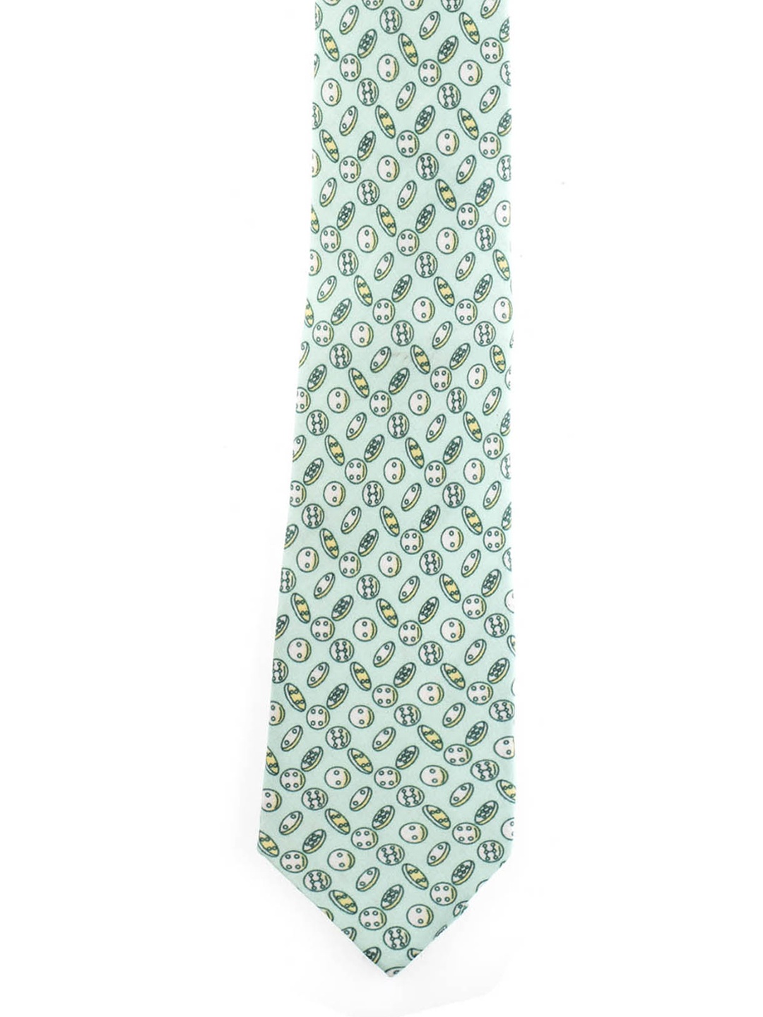 

The Tie Hub Green Cookies Printed Skinny Silk Tie