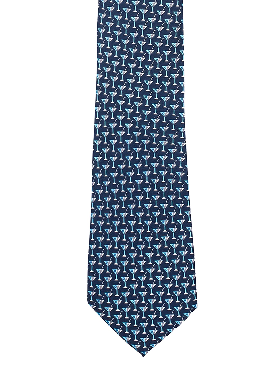 

The Tie Hub Blue Printed Skinny Tie