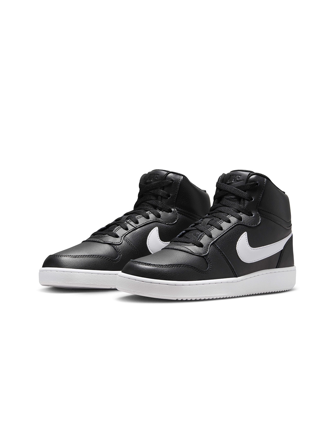 

Nike Men Black Solid Leather Ebernon Mid-Top Sneakers