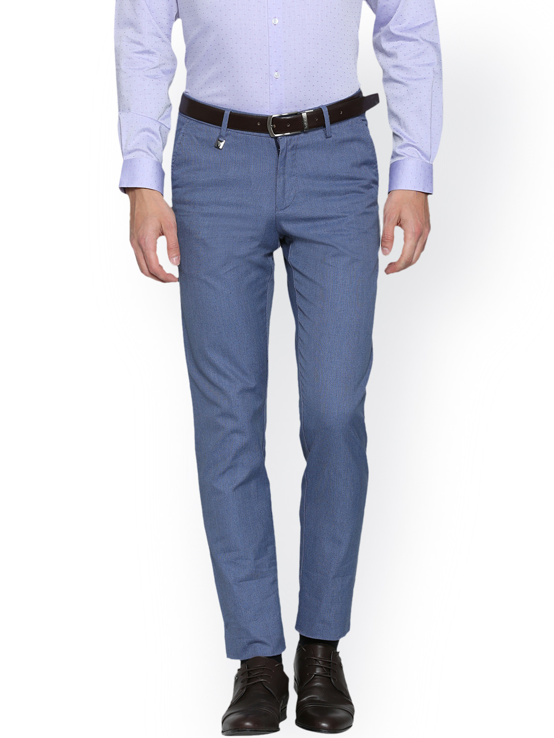 

Van Heusen Men Blue Slim Fit Solid Formal Trousers