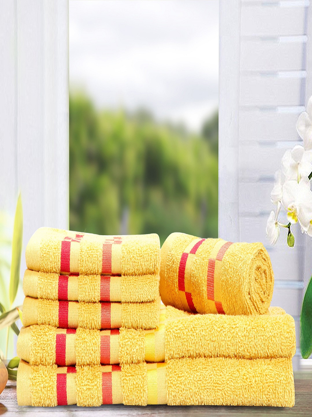 

BIANCA Set of 6 Yellow 450 GSM Cotton Towels