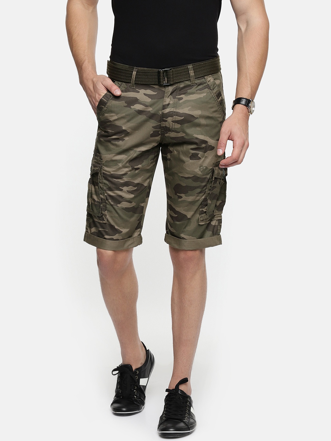 

beevee Men Brown Printed Regular Shorts