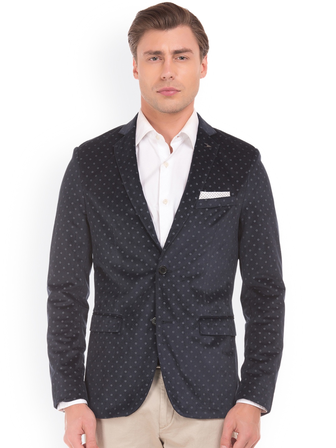 

Arrow New York Men Blue Textured Slim Fit Formal Blazer
