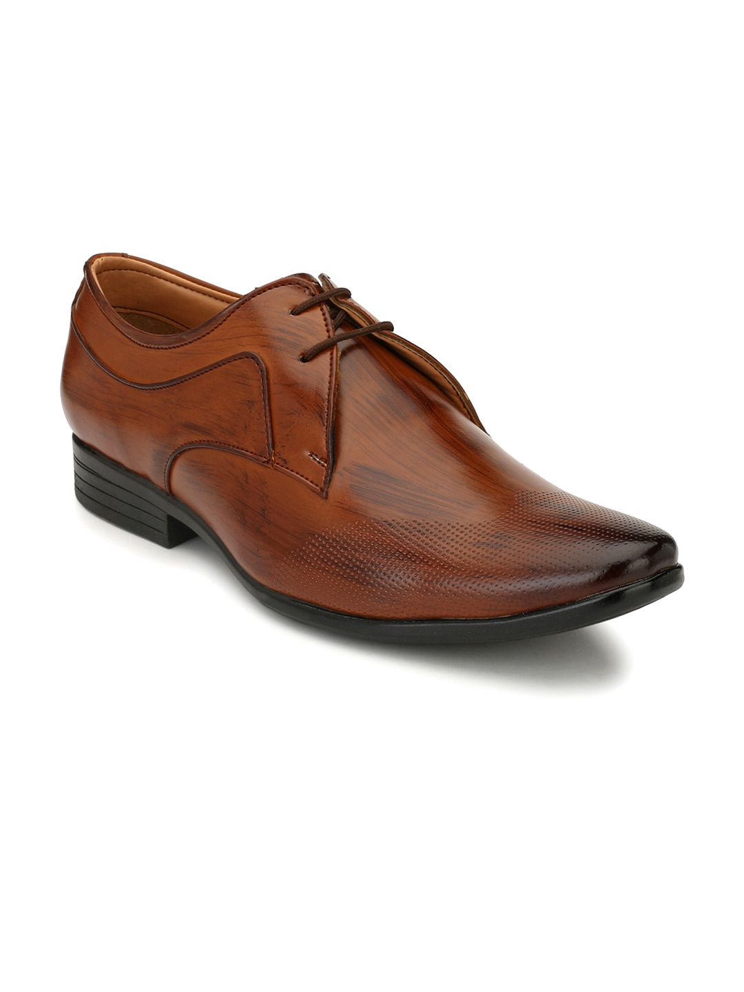 

Azzaro Black Brown Solid Formal Derbys