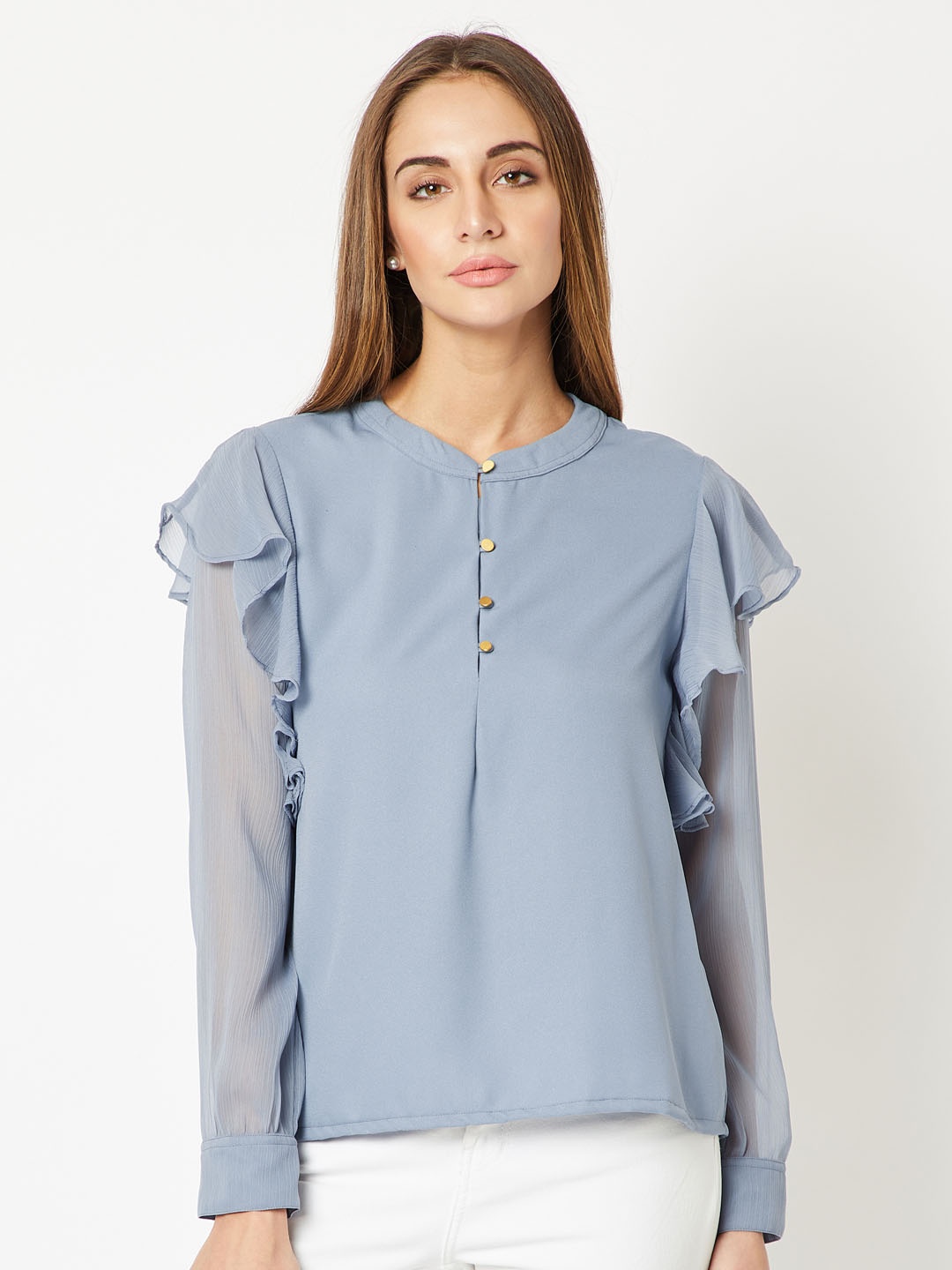 

Miss Chase Women Blue Solid Top