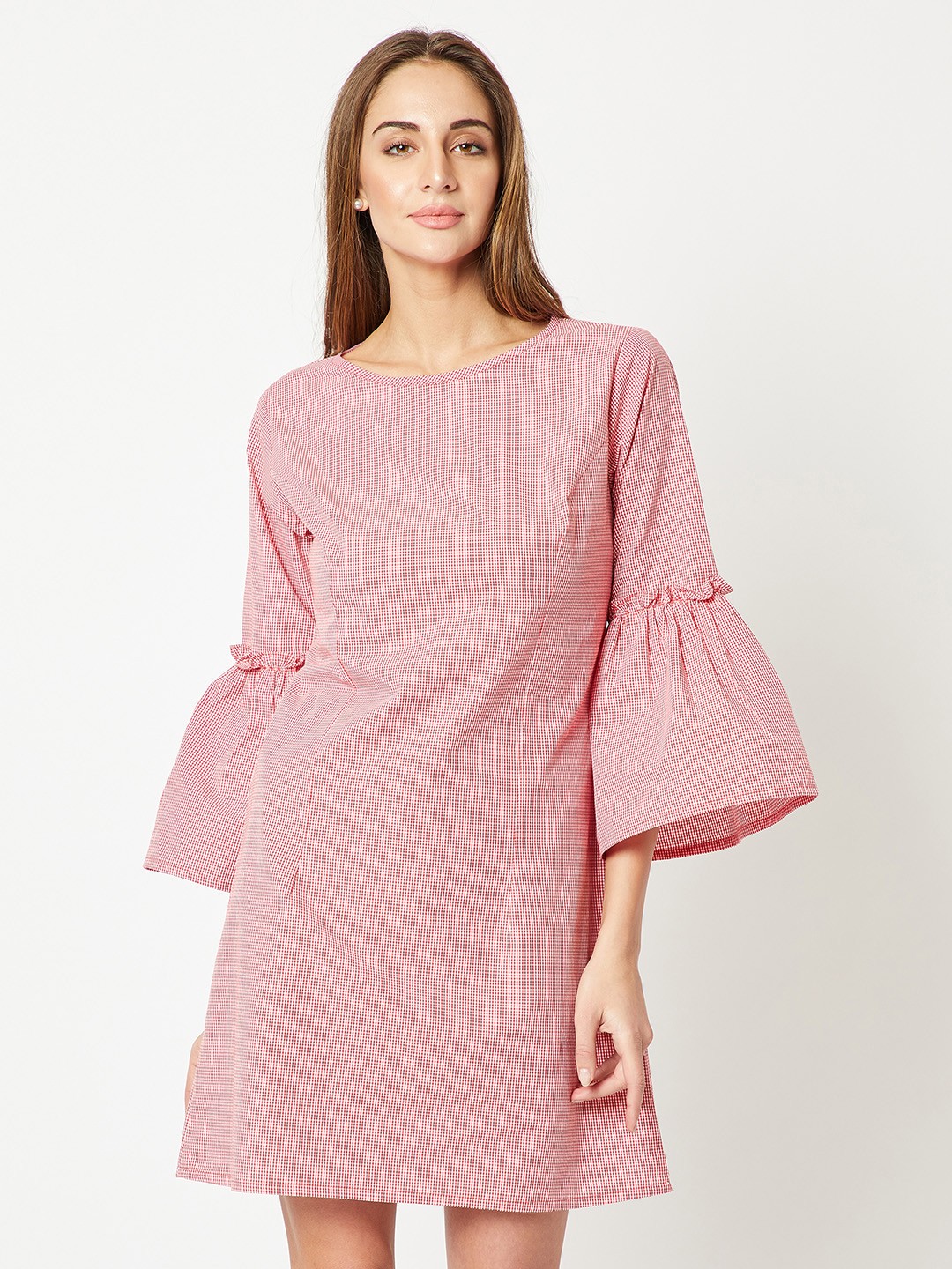 

Miss Chase Women Red & White Checked A-Line Dress