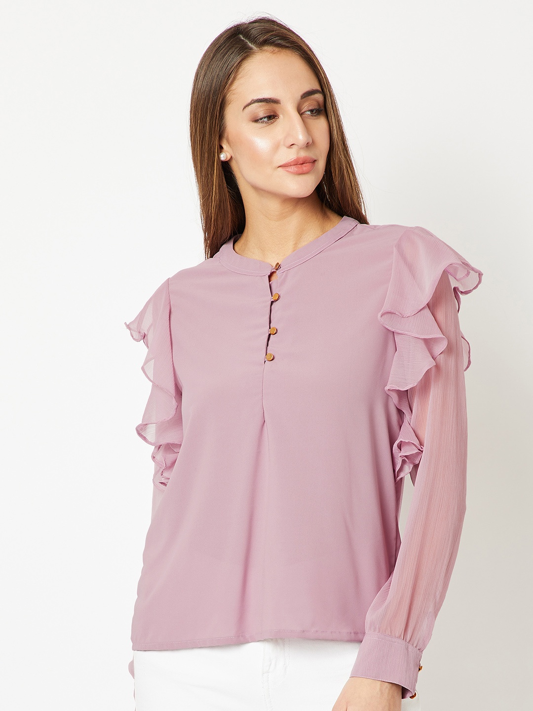 

Miss Chase Women Lavender Solid Top