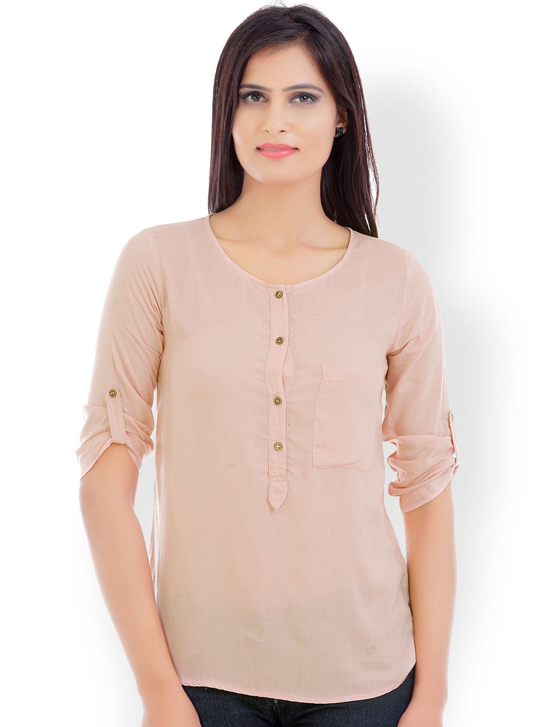 

Vaak Women Pink Solid Top