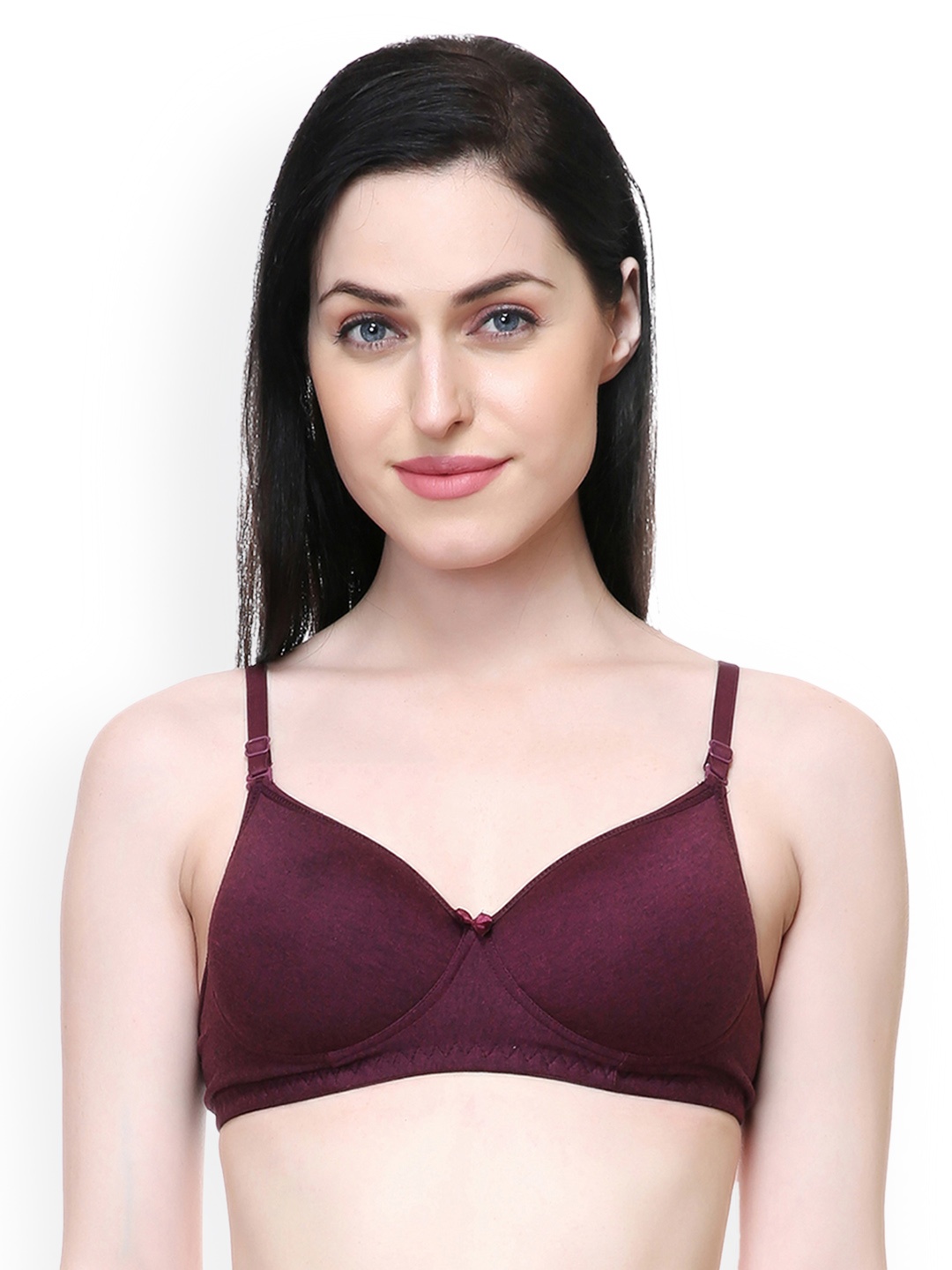 

Lady Lyka Burgundy Solid Non-Wired Lightly Padded T-shirt Bra 21FOREVER-PLM
