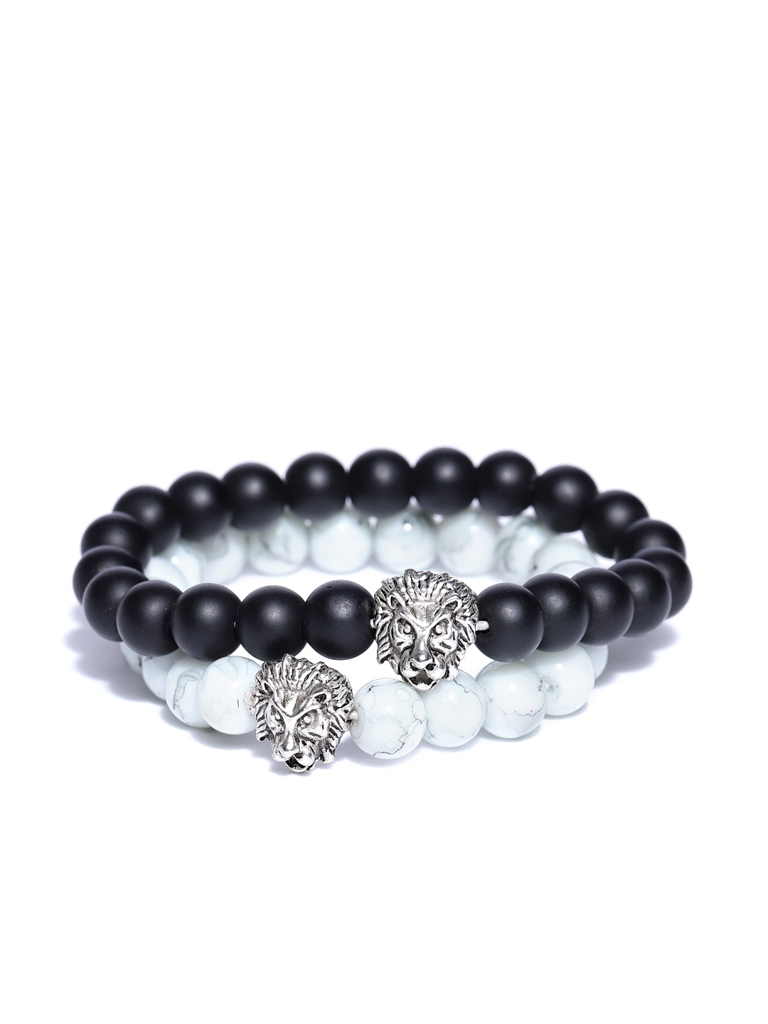 

YouBella Unisex Set of 2 Natural Beaded Elasticated Bracelets, Off white
