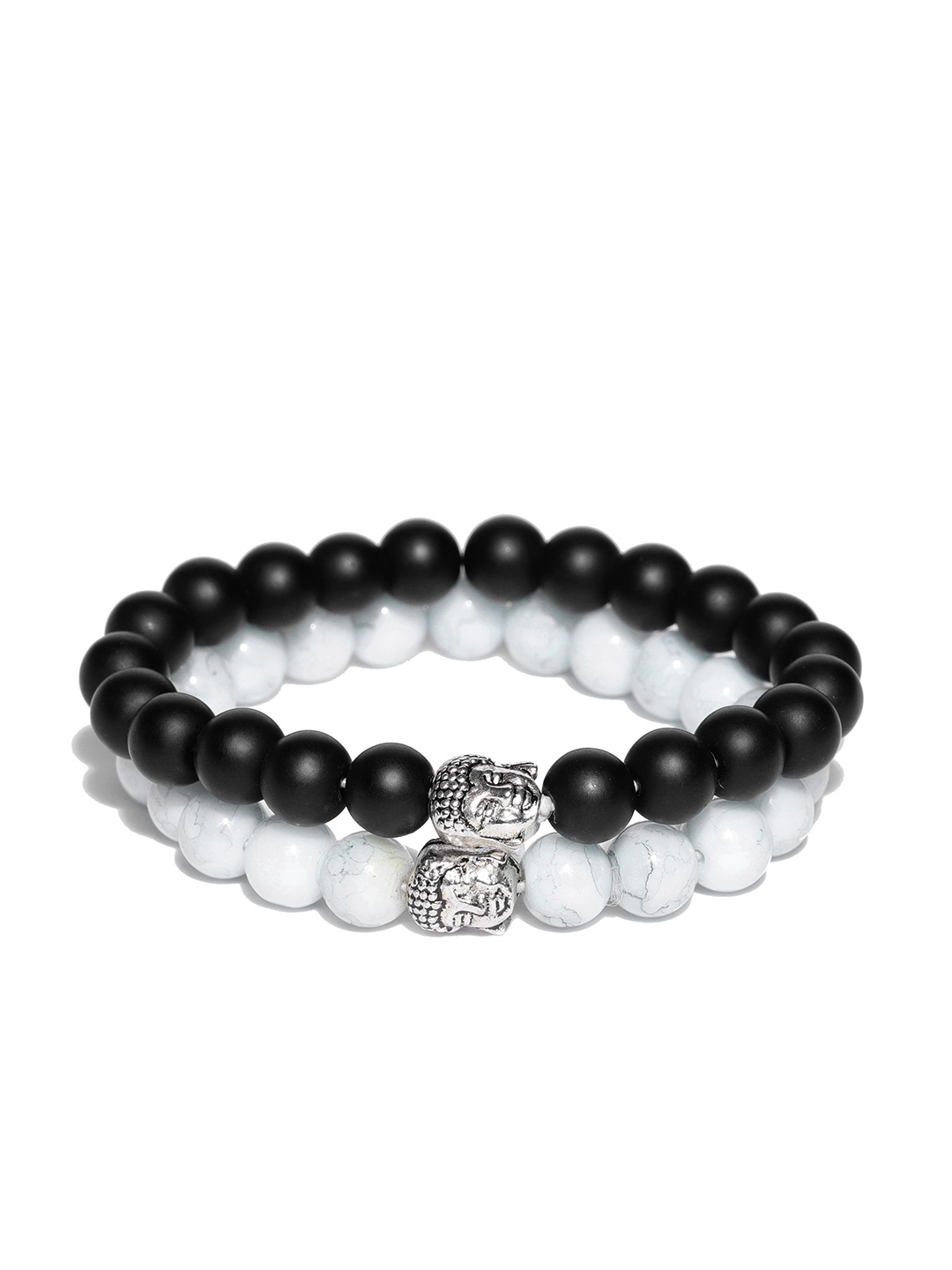 

YouBella Unisex Set of 2 Natural Beaded Elasticated Bracelets, Off white