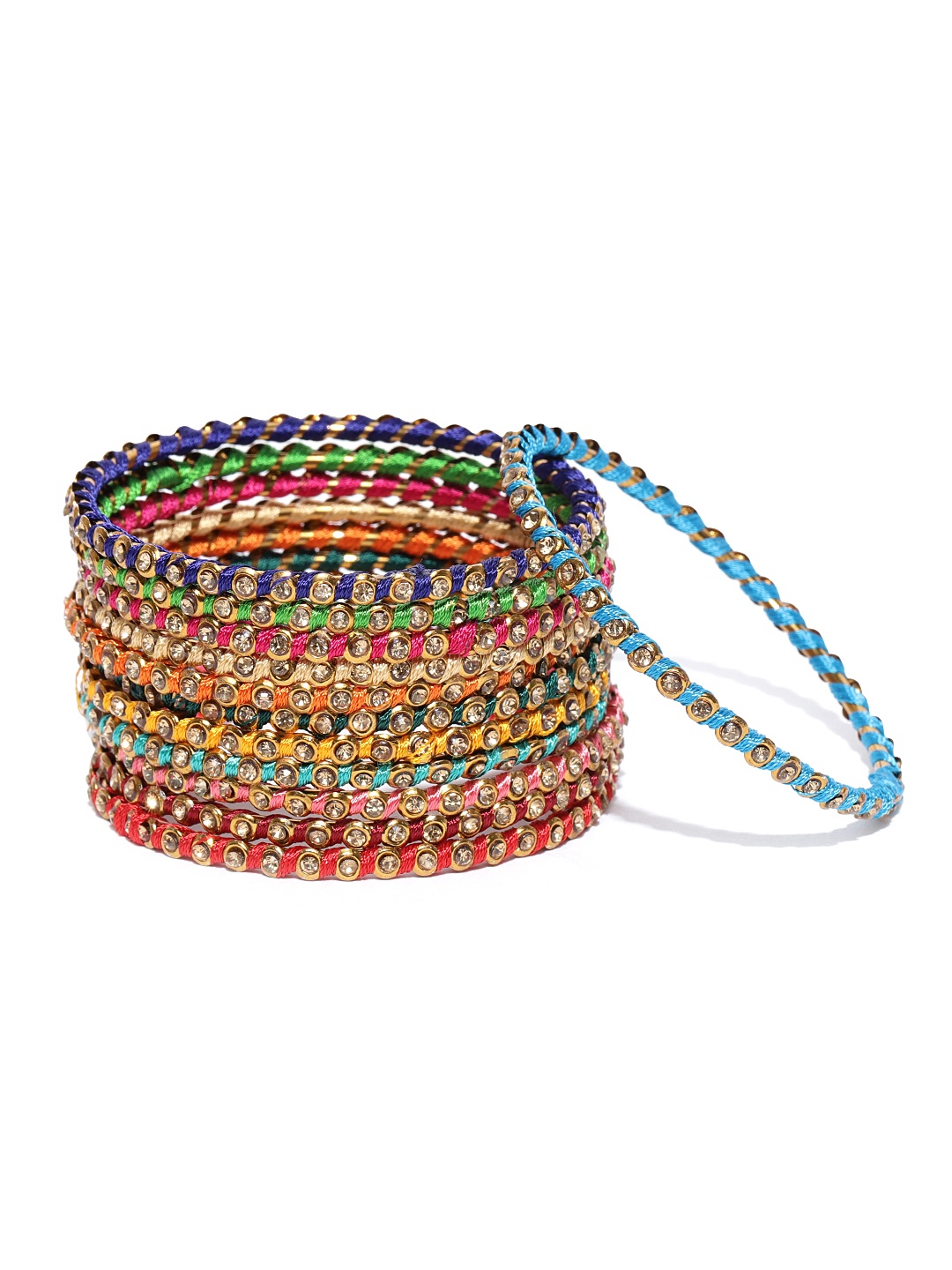 

YouBella Set of 12 Multicoloured Stone-Studded Bangles, Multi