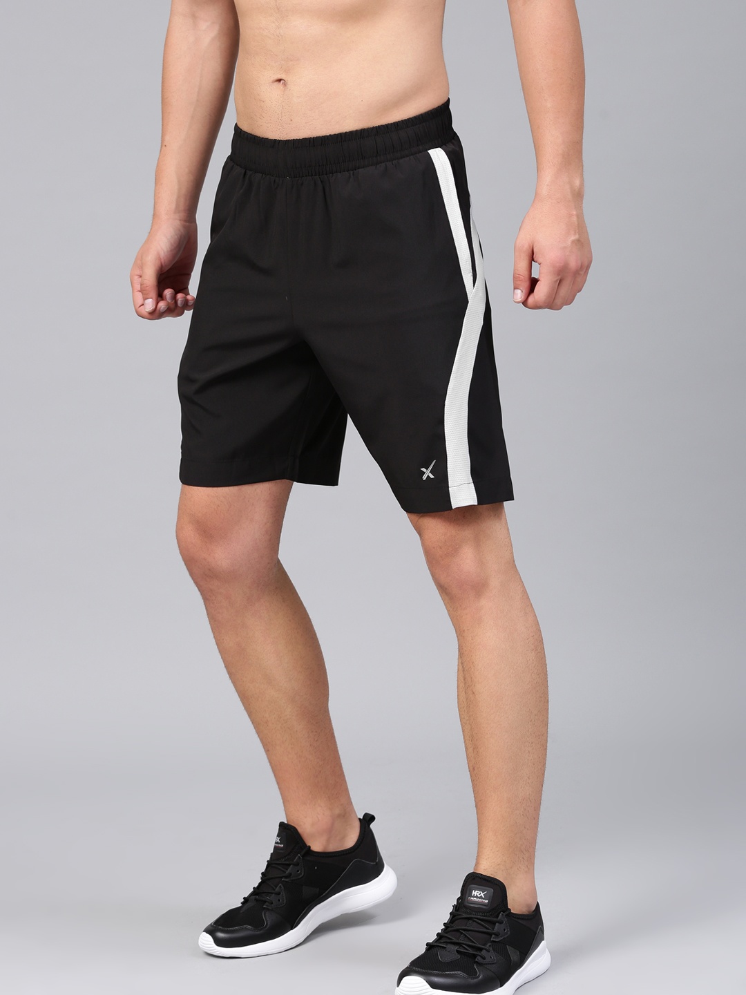

HRX by Hrithik Roshan Men Black Solid Regular Fit Sports Shorts