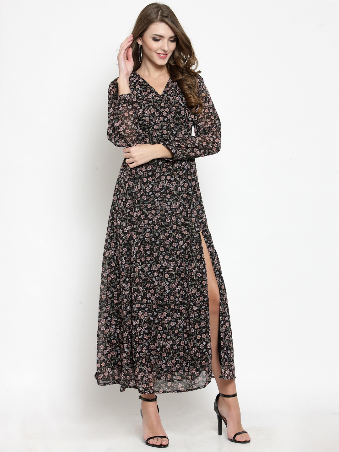 

Sera Women Black Printed Maxi Dress