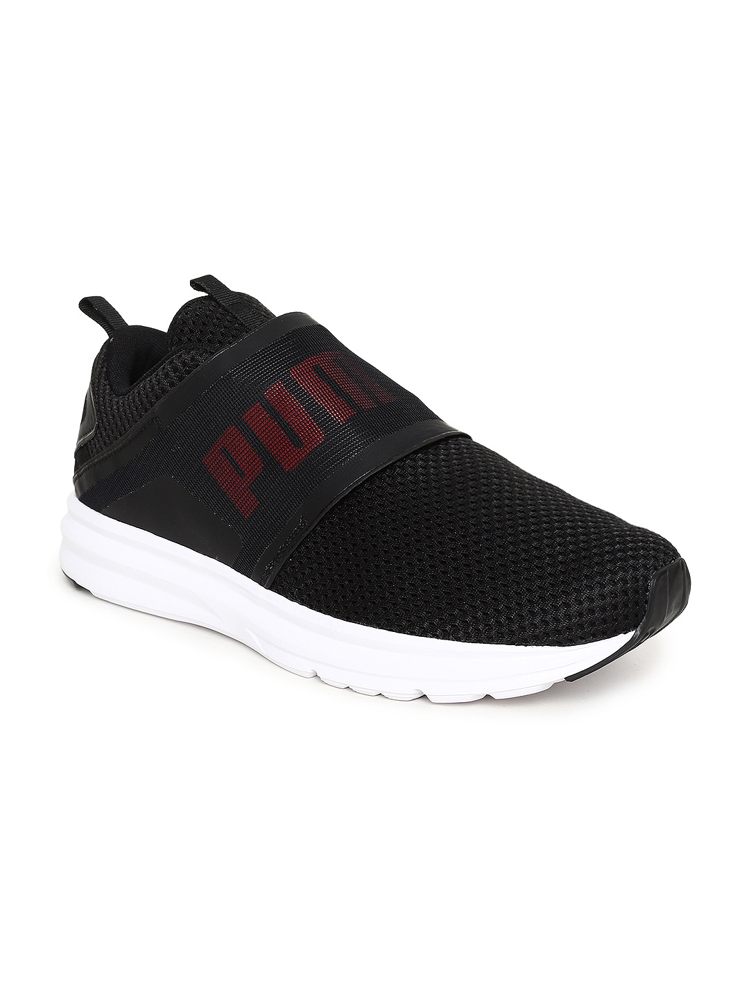 

Puma Men Black Enzo Strap Mesh Running Shoes