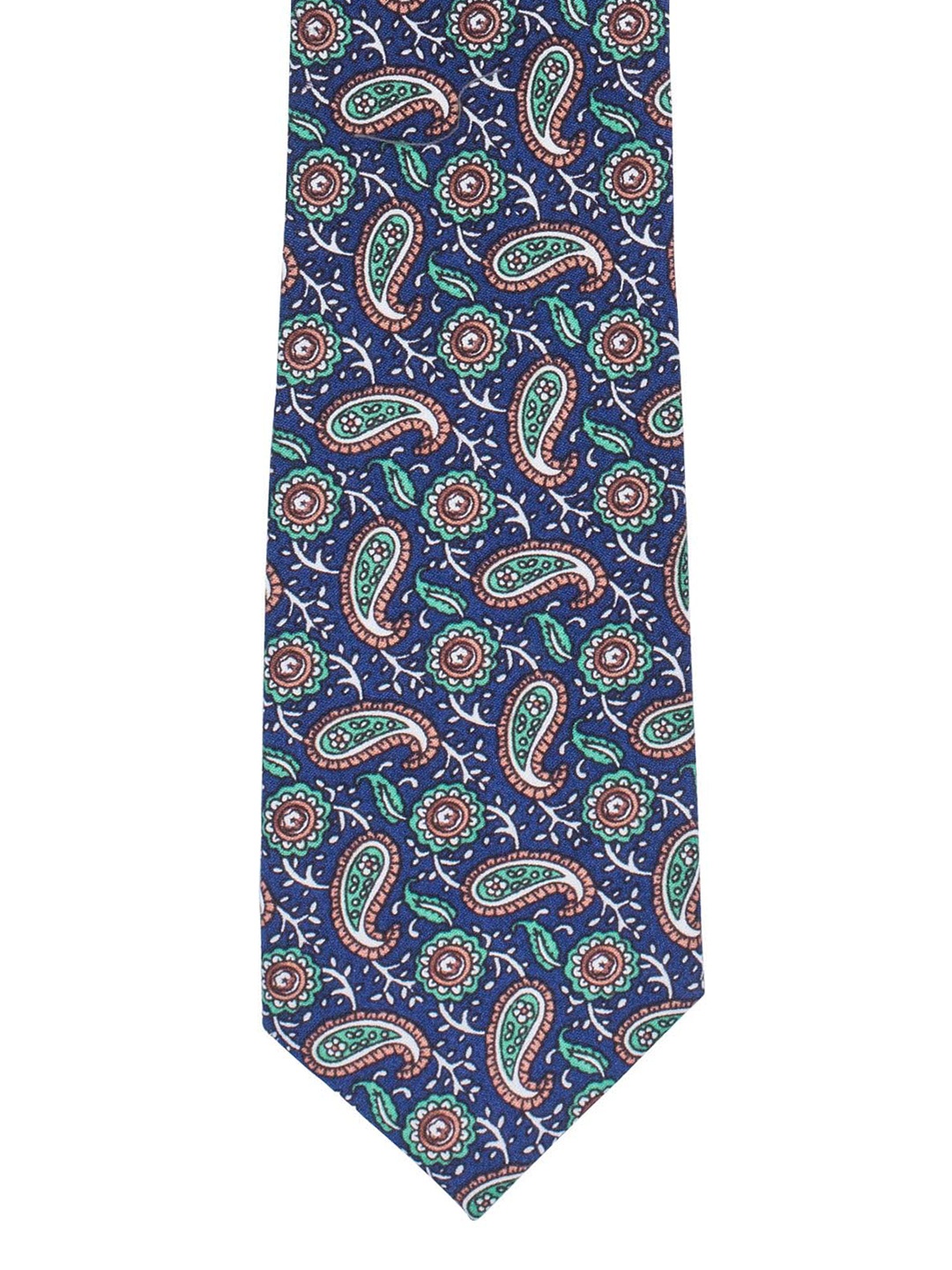 

The Tie Hub Blue and Green Printed Skinny Tie