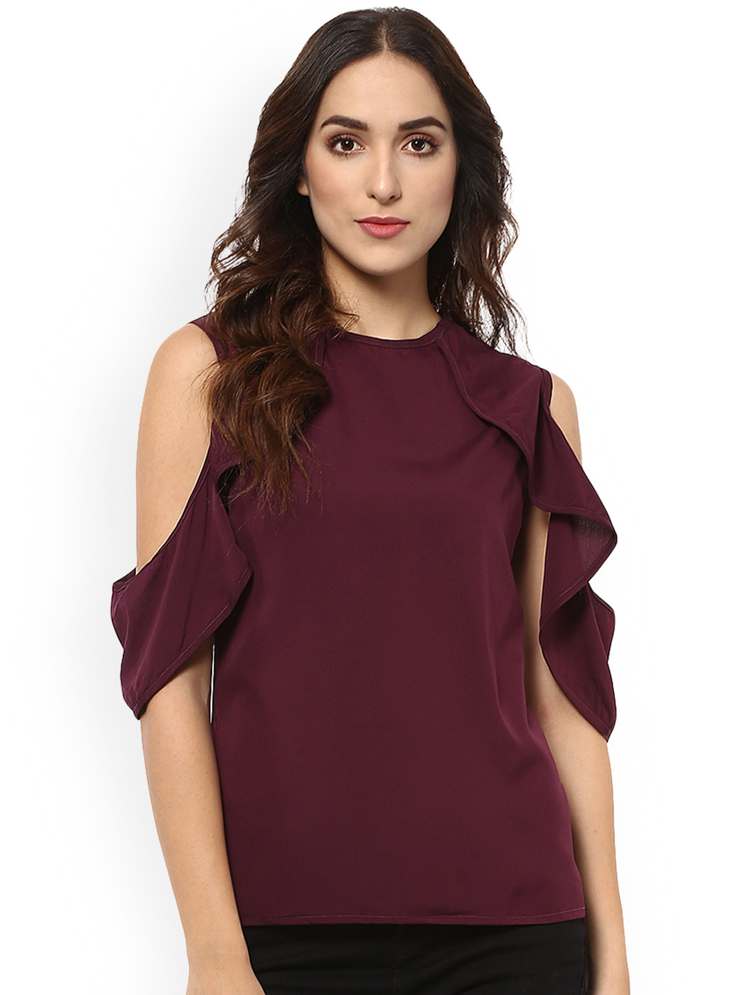 

Mayra Women Maroon Solid Top