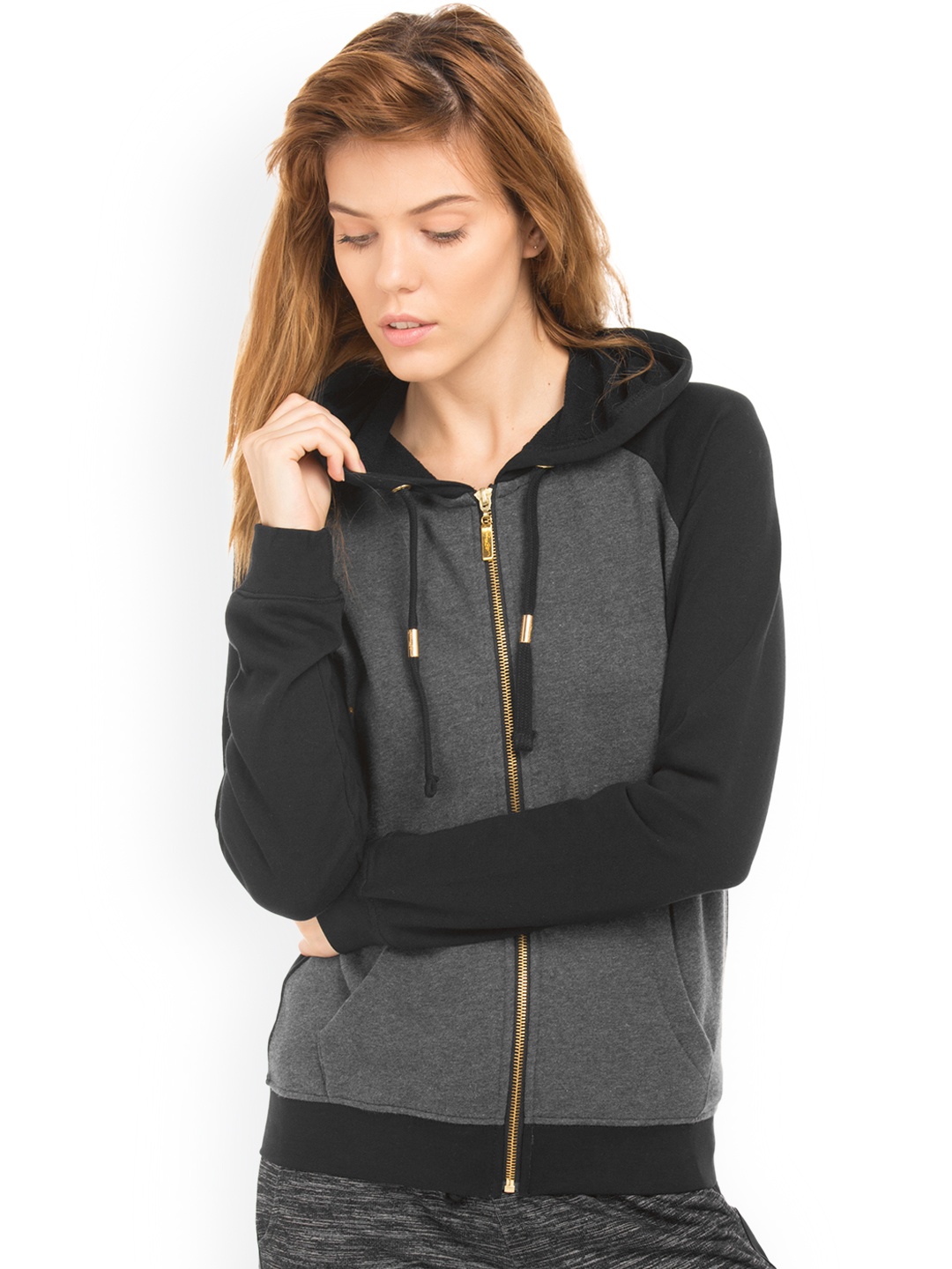 

Ed Hardy Women Black Colourblocked Hooded Sweatshirt