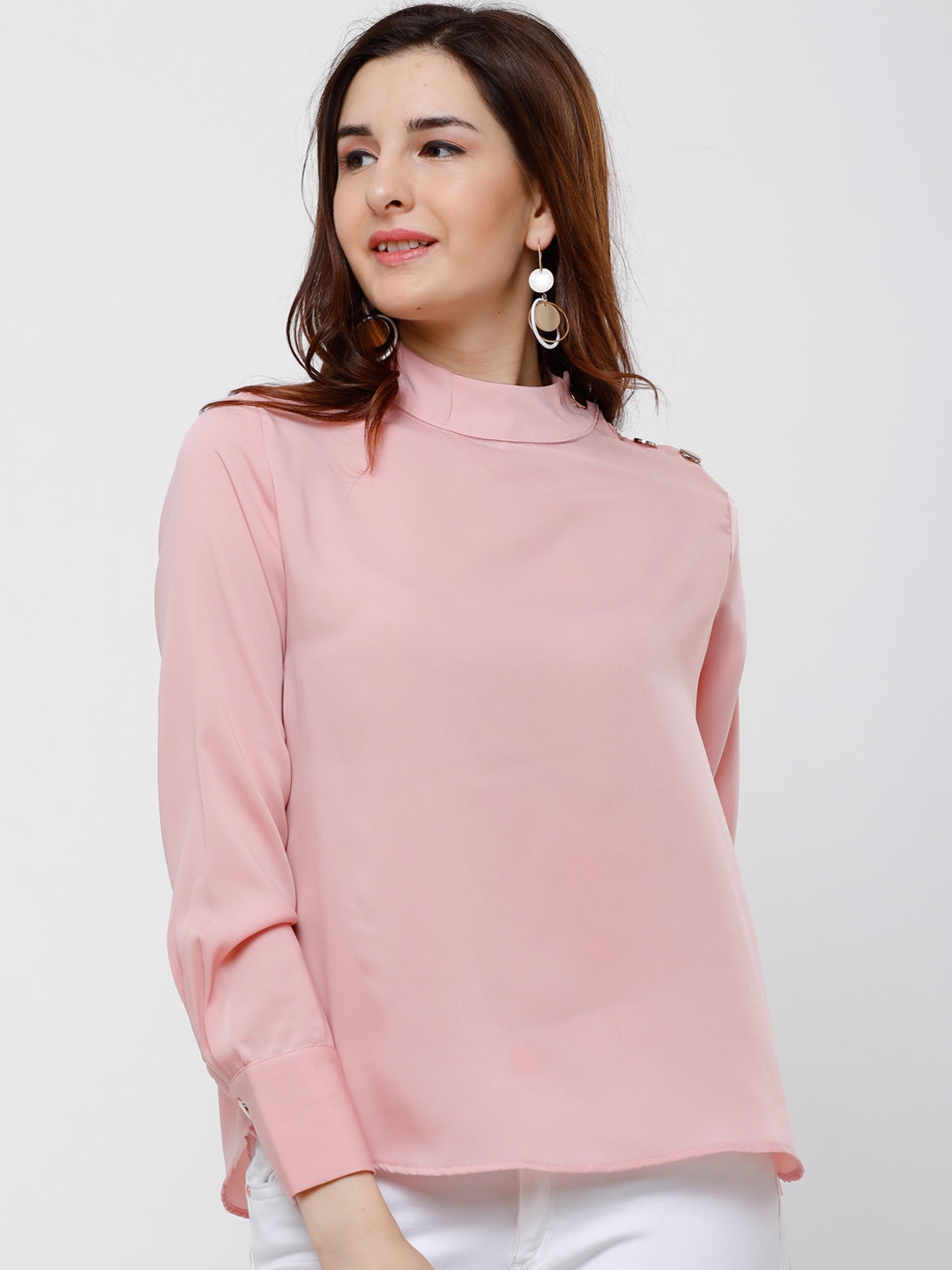 

Tokyo Talkies Women Pink Solid Top