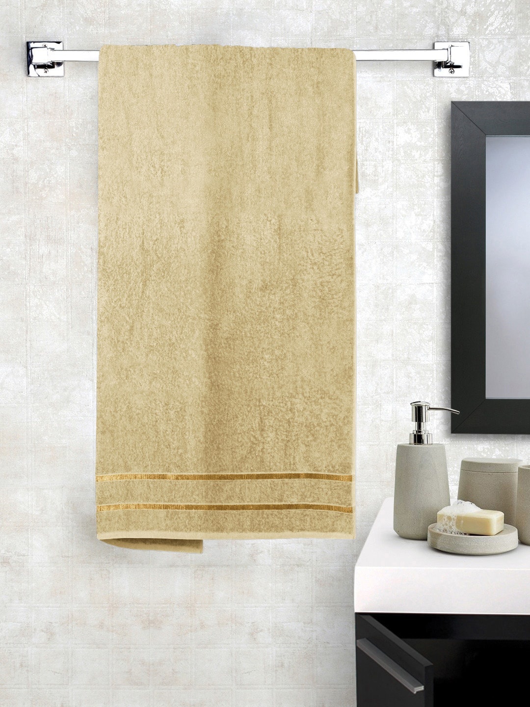 

Story@home Beige Cotton 450 GSM Bath Towel