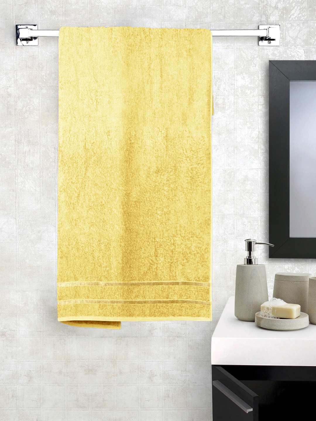 

Story@home Yellow Cotton 450 GSM Bath Towel