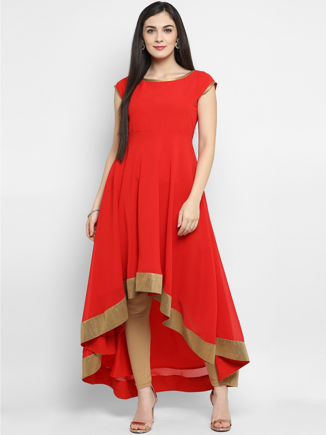 

MBE Women Red Solid Anarkali Kurta