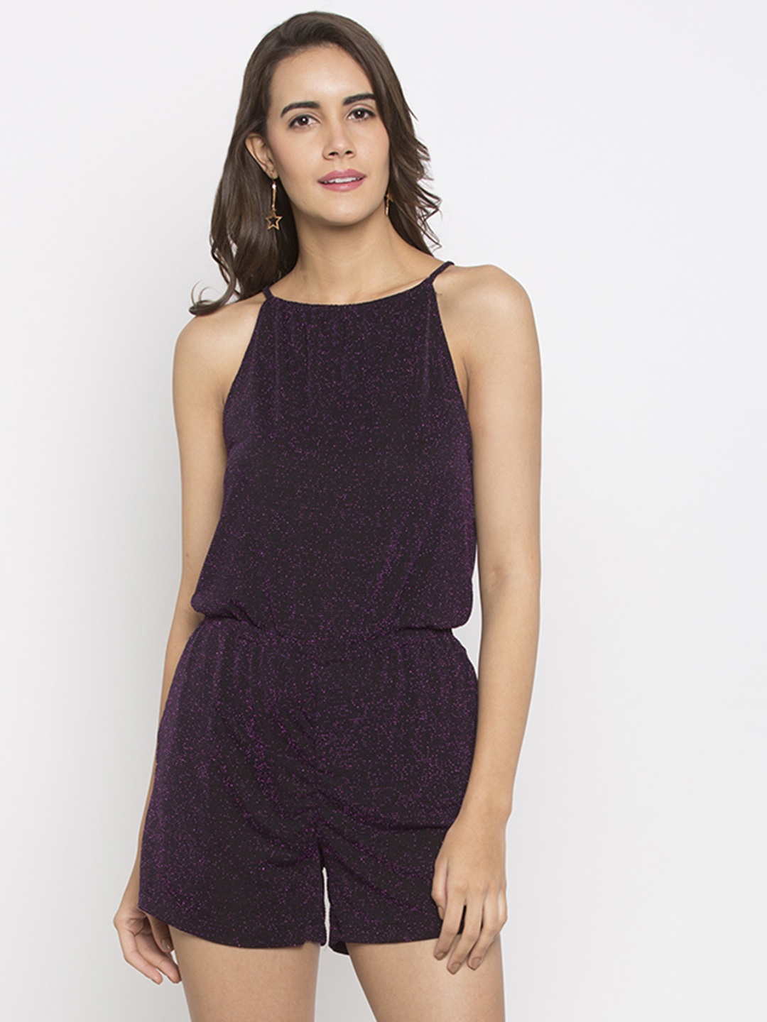 

Globus Purple Self Design Playsuit