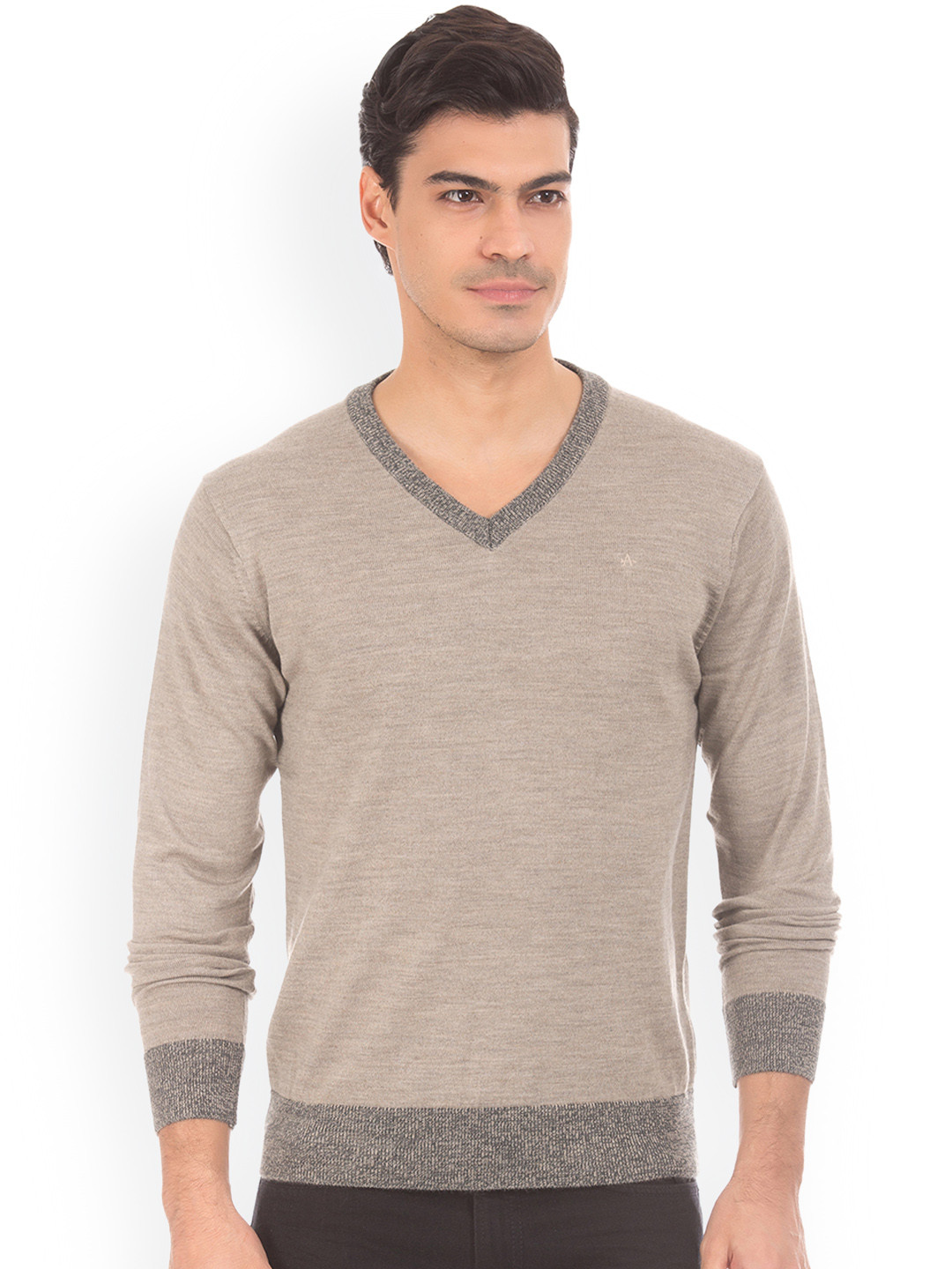 

Arrow Men Brown Solid Pullover