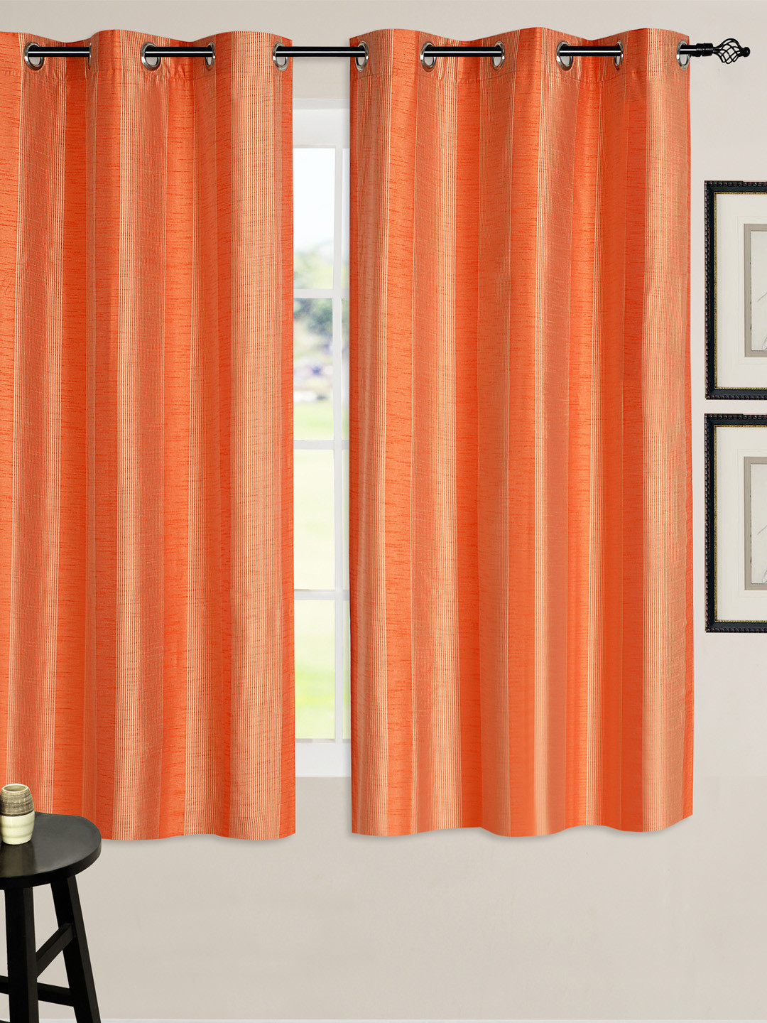 

Deco Window Single Window Curtain 46"X60"-Orange
