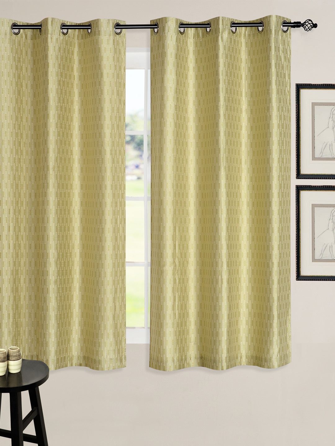 

Deco Window Green Set of Single Window Curtains