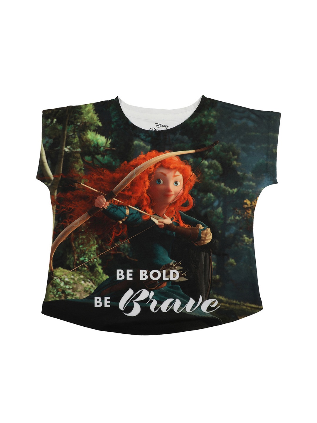 

Disney by Wear Your Mind Girls Green Disney Princess Printed Top