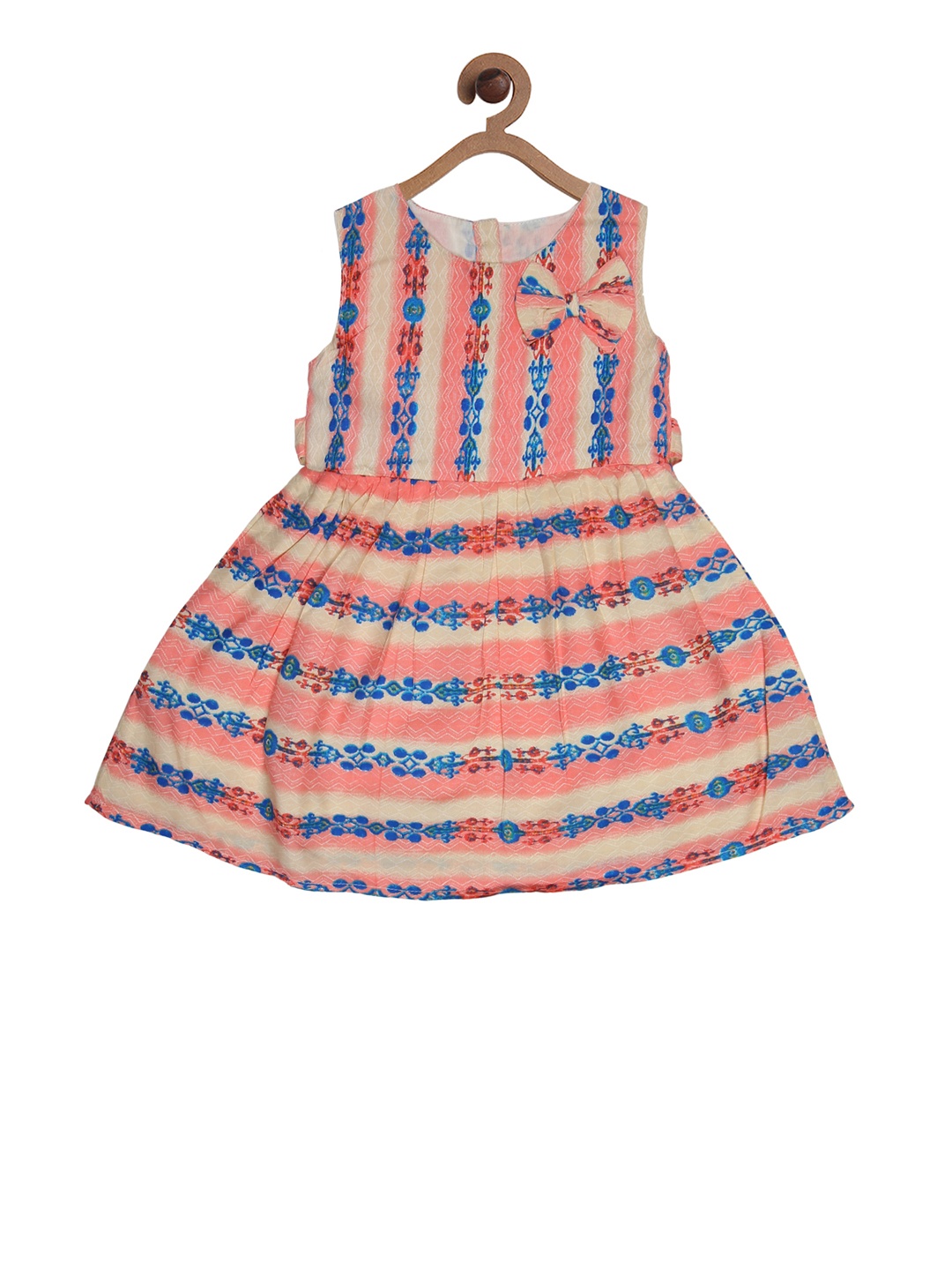 

CHUTPUT Girls Pink Printed Fit and Flare Dress