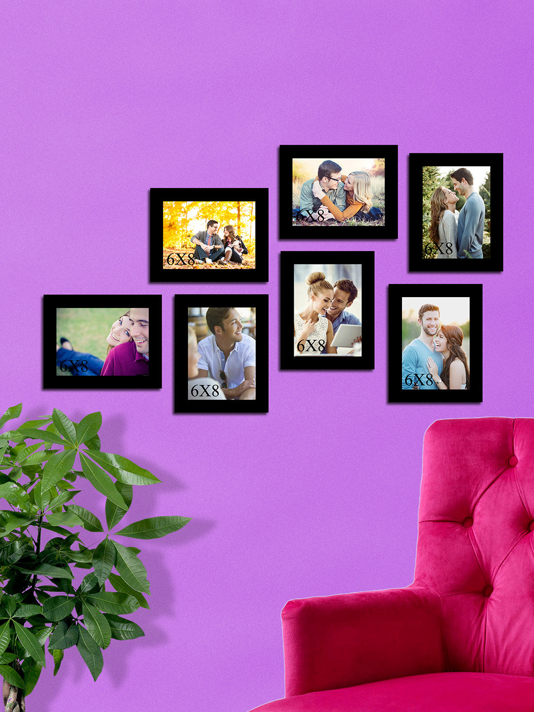 

Art Street Black Solid Set Of 7 Wall Photo Frames