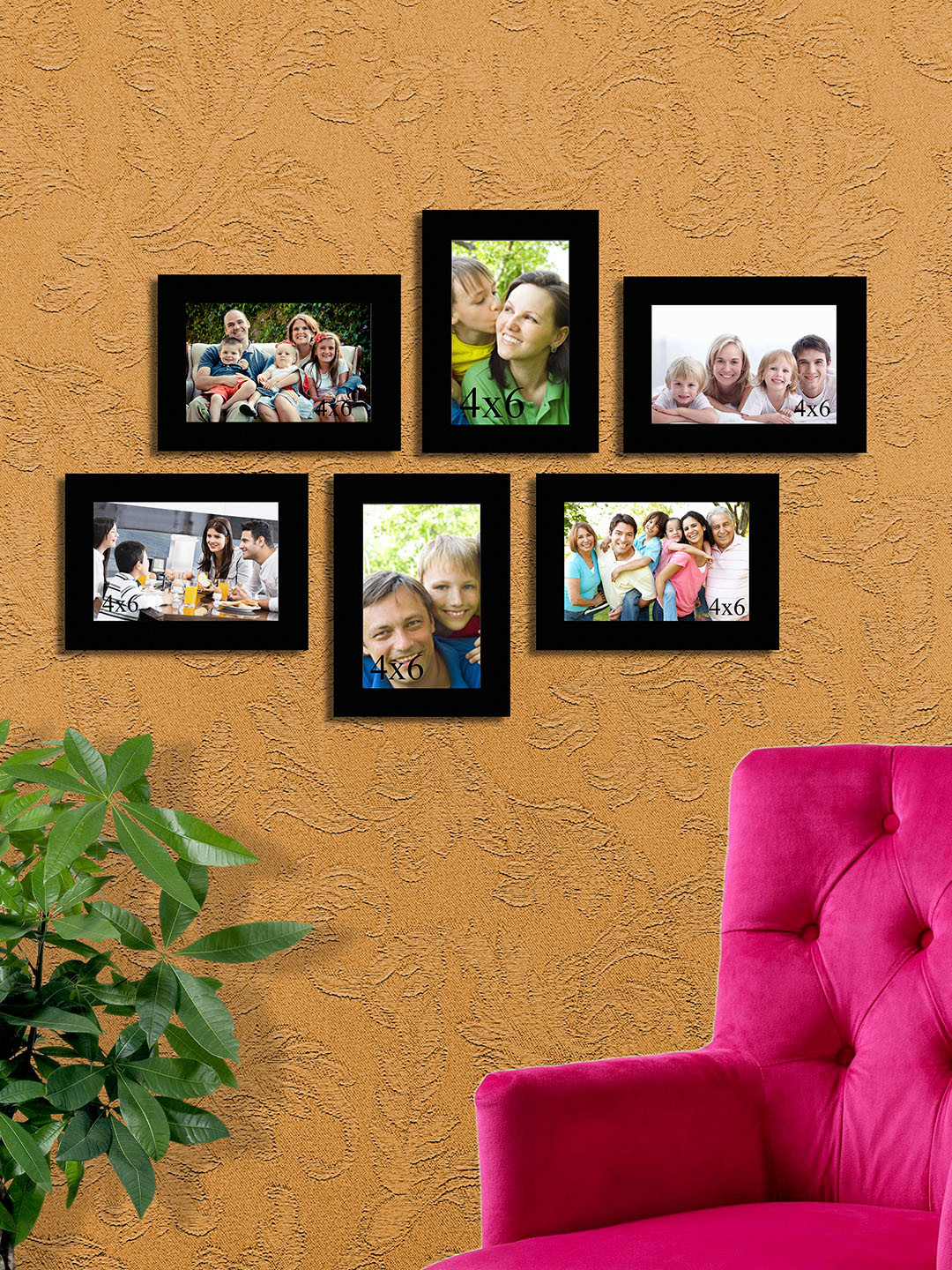 

Art Street Black Solid Set Of 6 Wall Photo Frames
