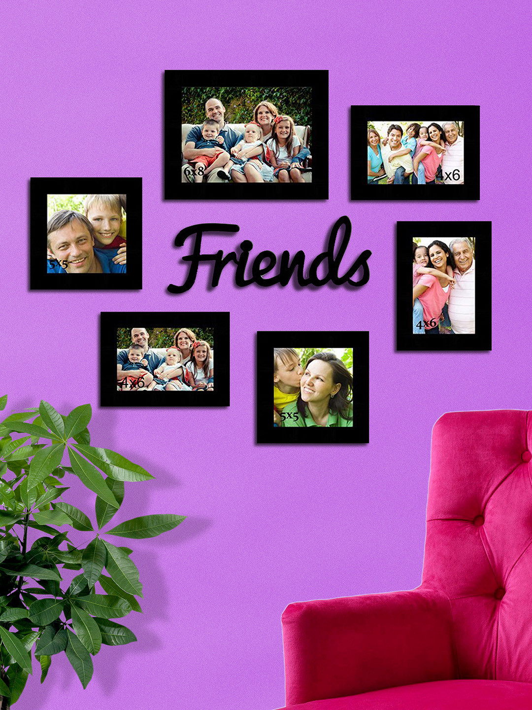 

Art Street Black Solid Set Of 6 Wall Photo Frames