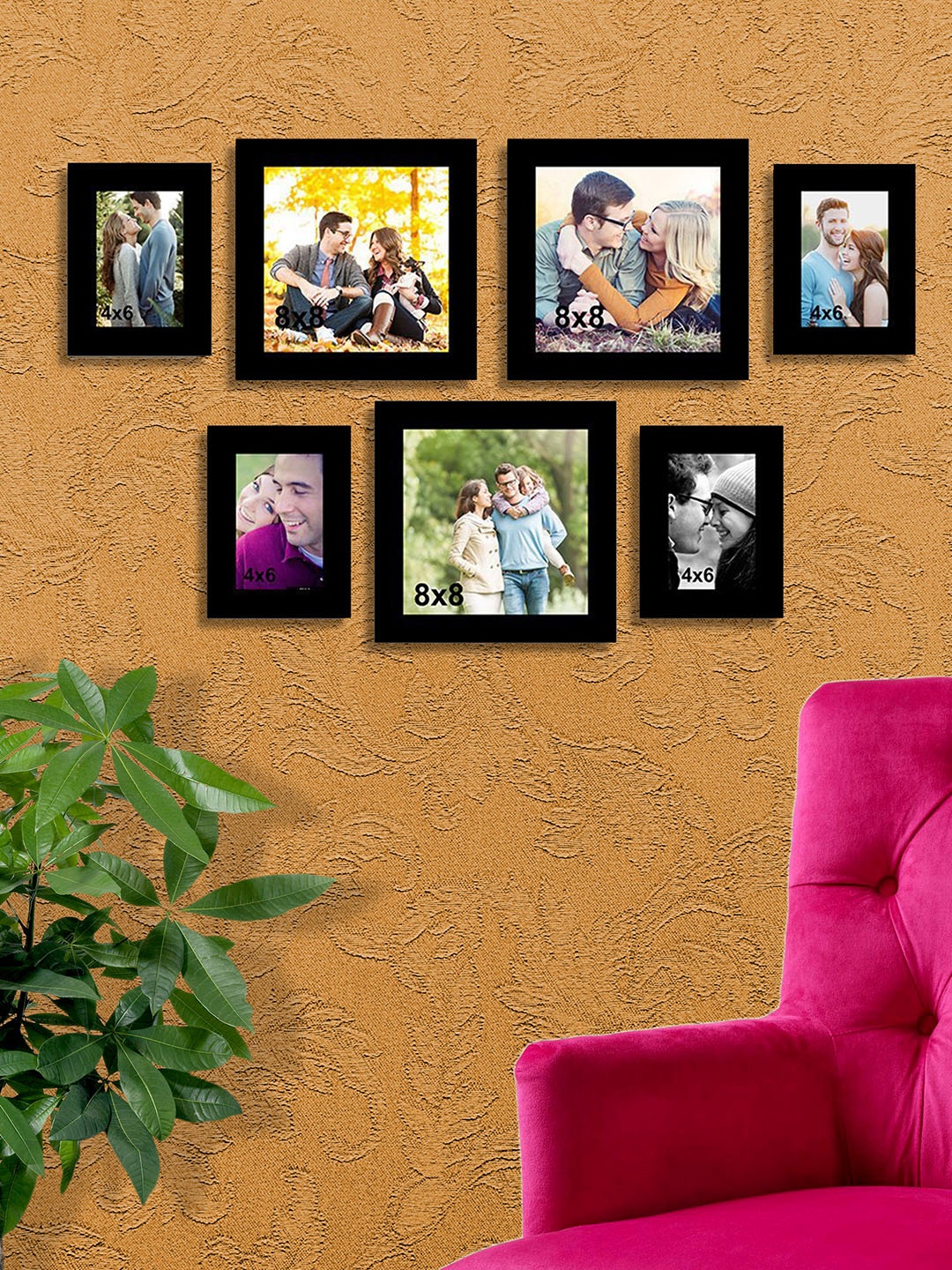 

Art Street Black Solid Set Of 7 Wall Photo Frames