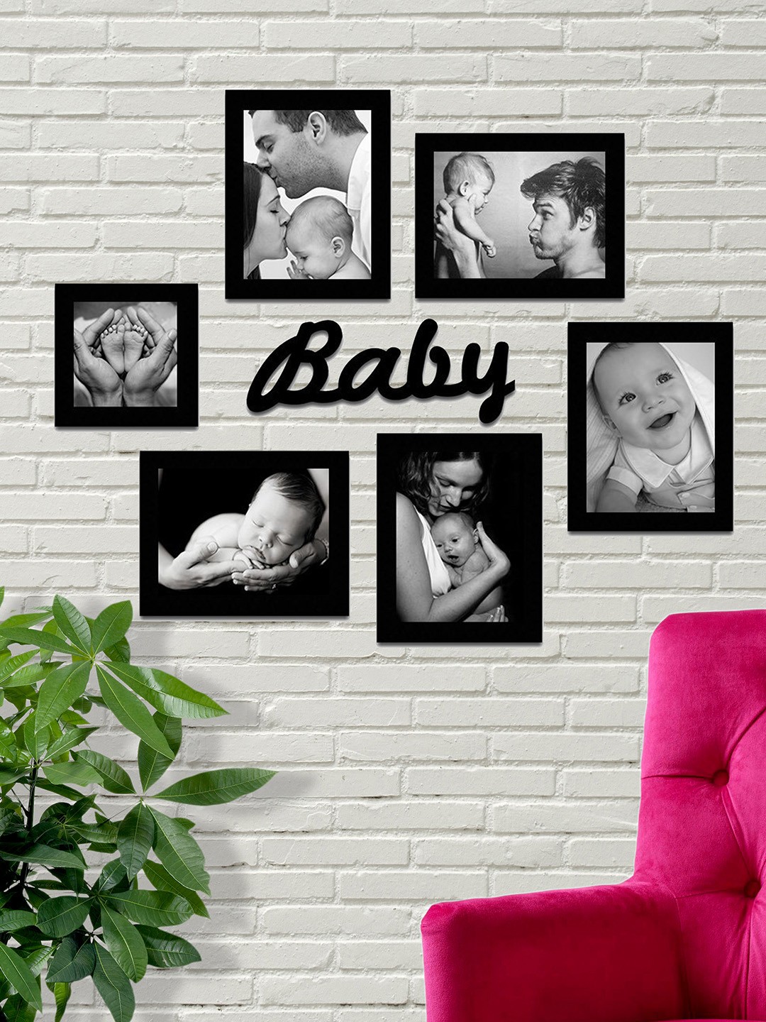 

Art Street Black Solid Set Of 6 Wall Photo Frames
