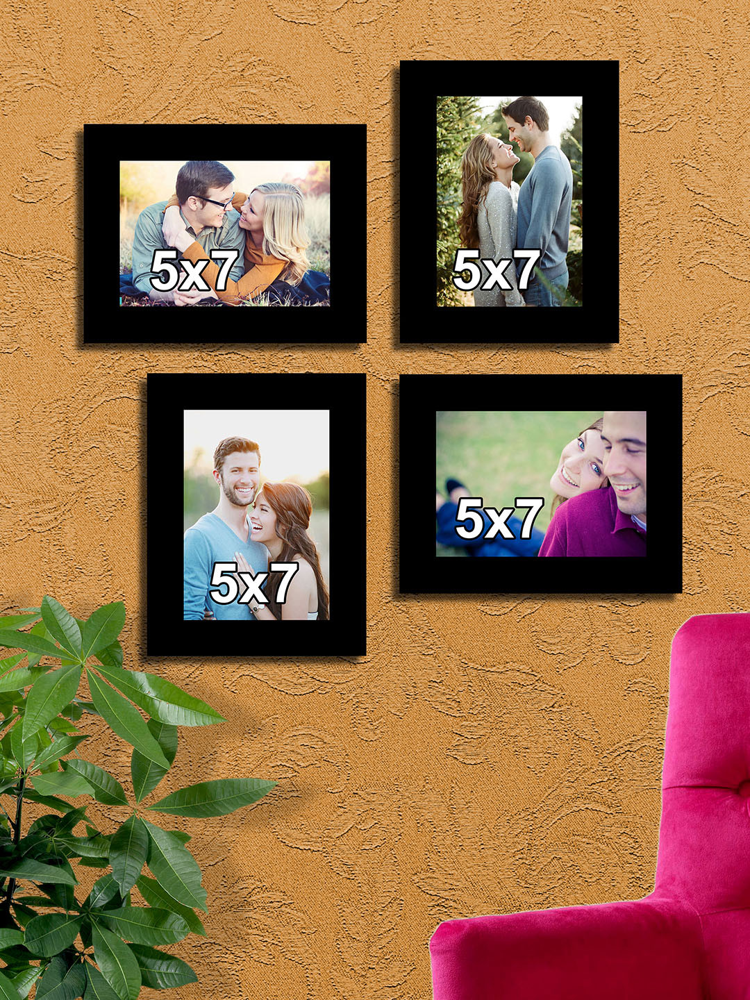 

Art Street Black Solid Set Of 4 Wall Photo Frames