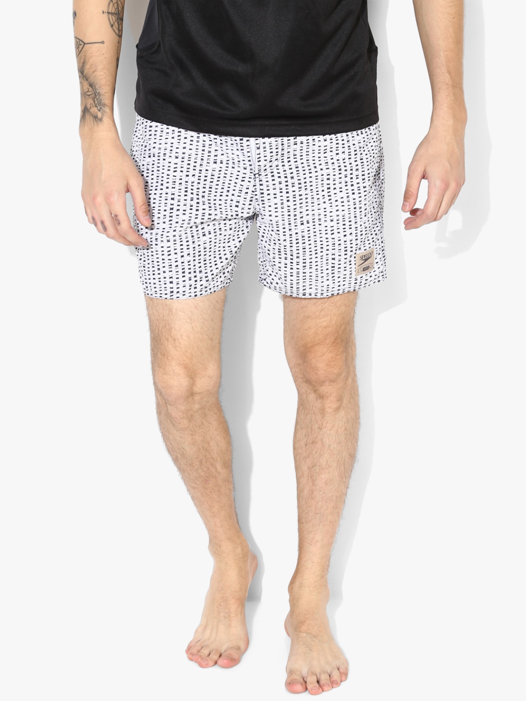 

Speedo Men Navy Blue & Grey Self-Design Slim Fit Shorts