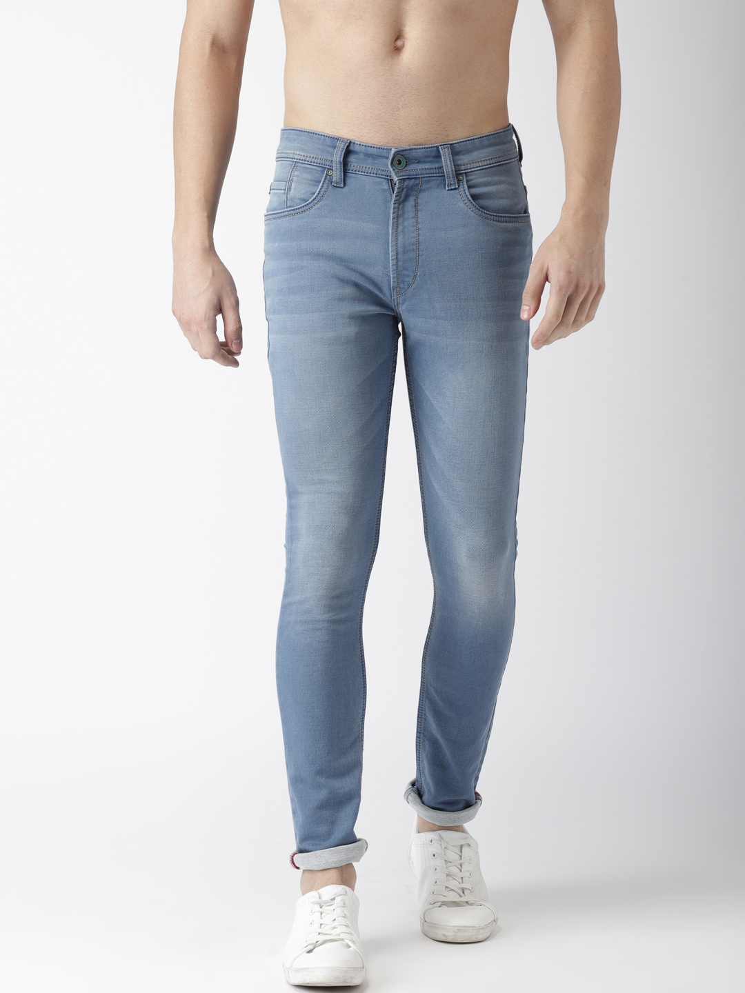 

LOCOMOTIVE Men Blue Dragon Slim Fit Mid-Rise Clean Look Stretchable Jeans