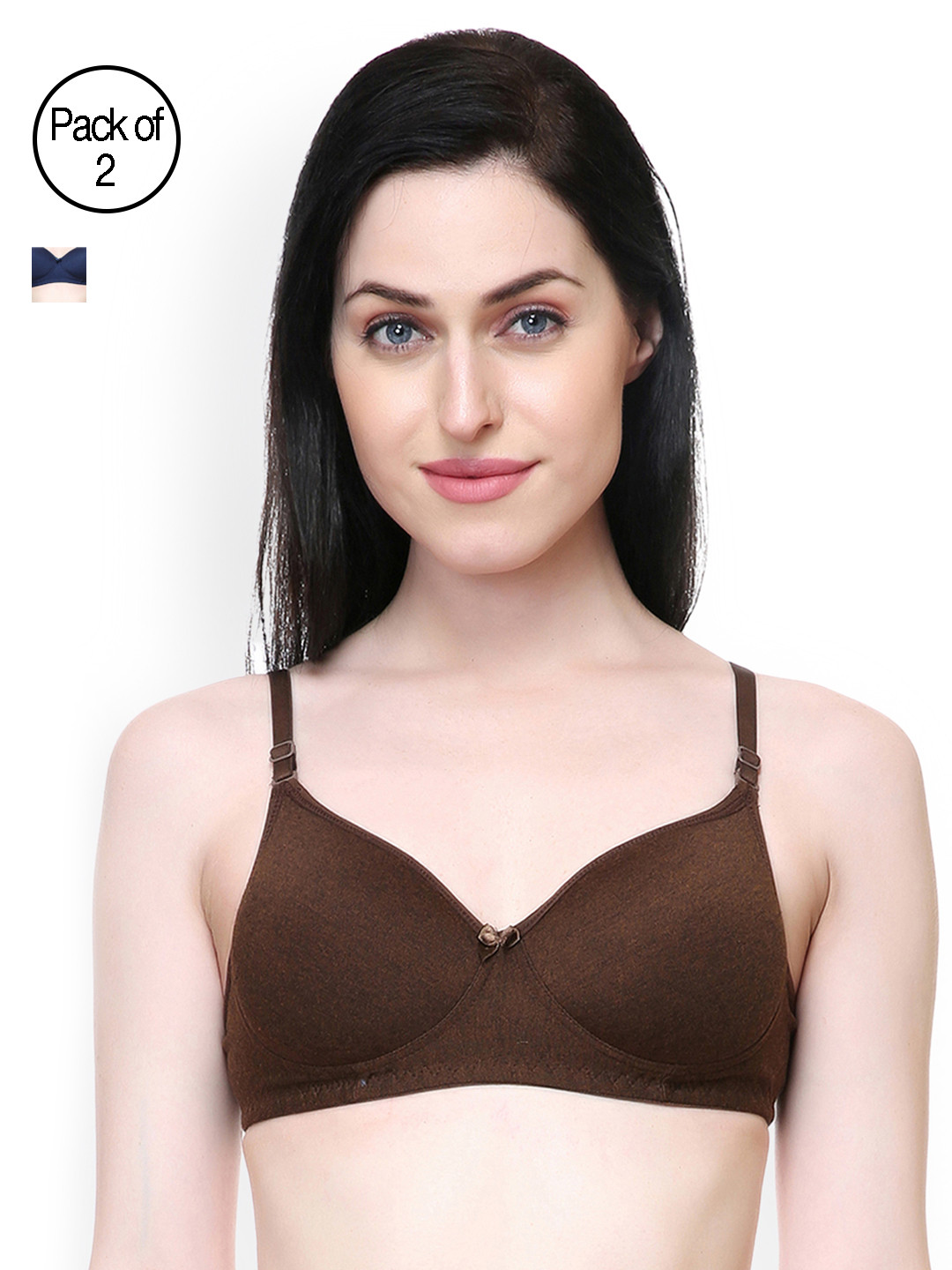 

Lady Lyka Pack of 2 T-shirt Bras, Brown