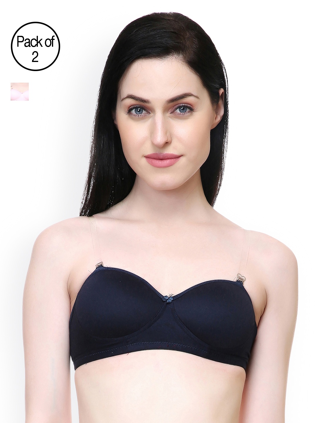

Lady Lyka Pack of 2 T-shirt Bra SWEET18-BLU-PNK, Navy blue