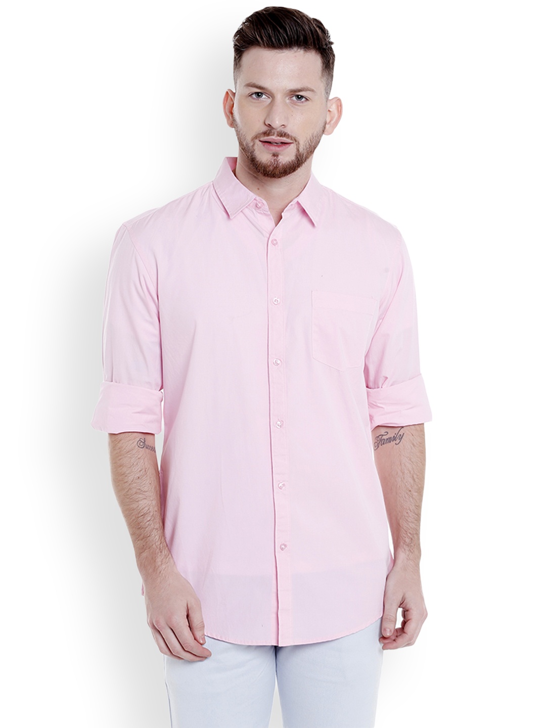 

Dennis Lingo Men Pink Slim Fit Solid Casual Shirt