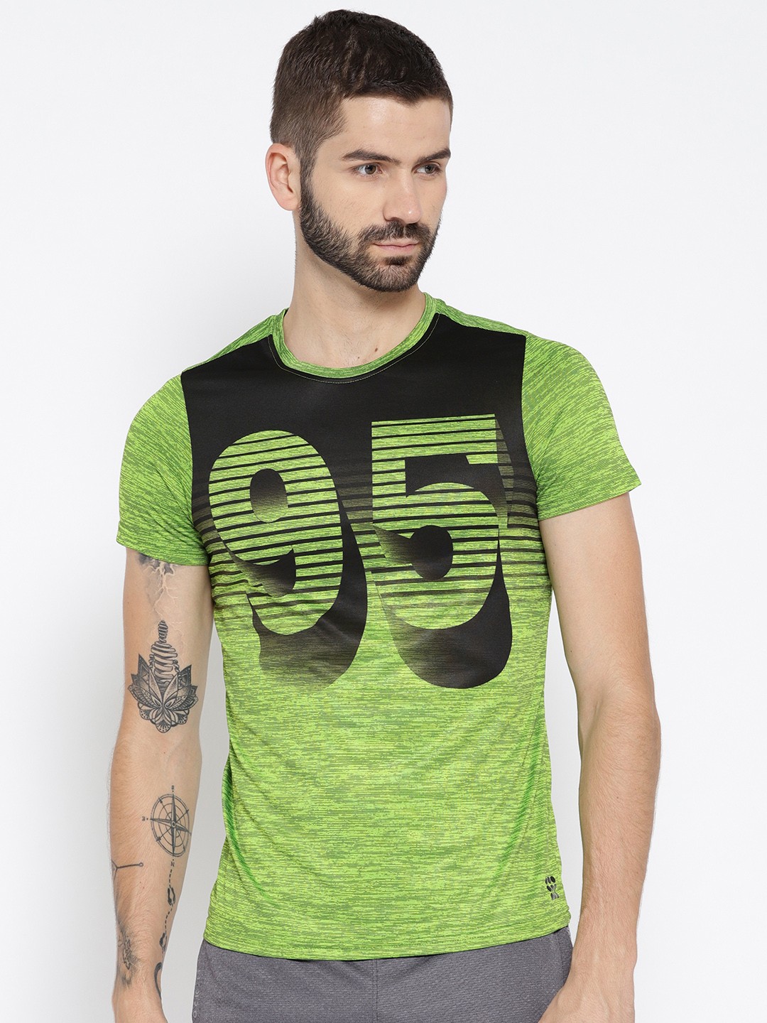 

rock.it Men Fluorescent Green Printed Round Neck T-shirt