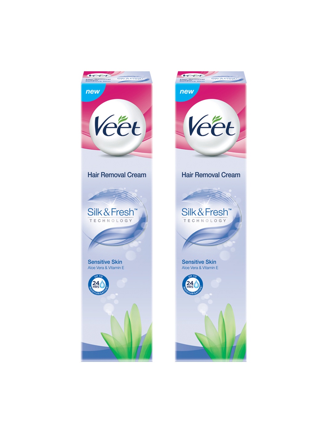 

Veet Silk & Fresh Hair Removal Cream for Sensitive Skin Pack of 2, Blue