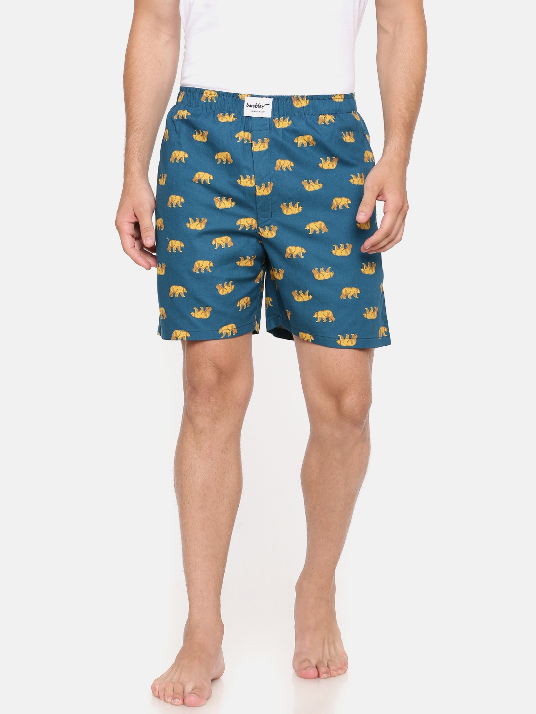 

Bareblow Men Teal Blue Printed Boxers BBBX37S