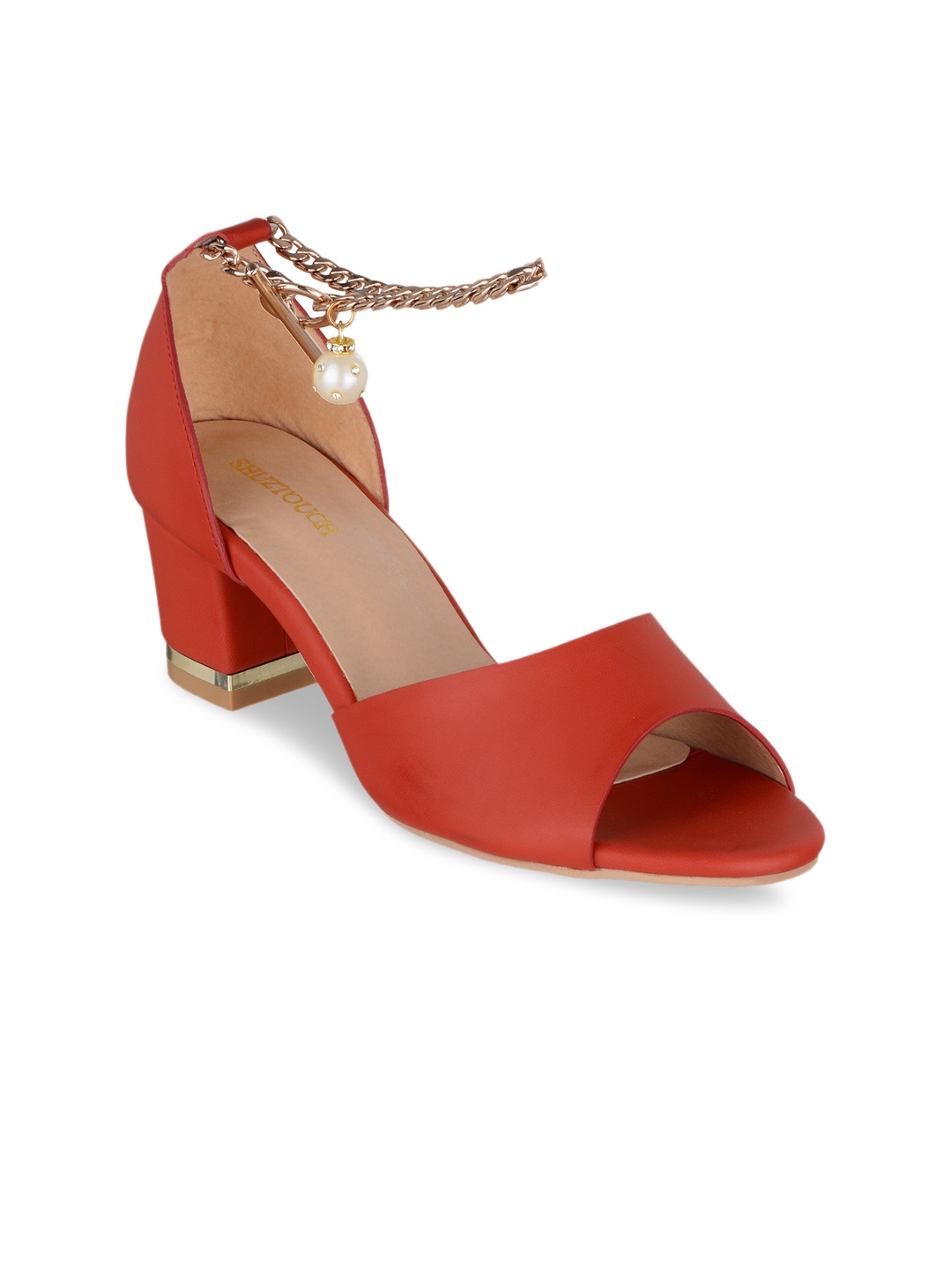 

SHUZ TOUCH Women Red Embellished Heels