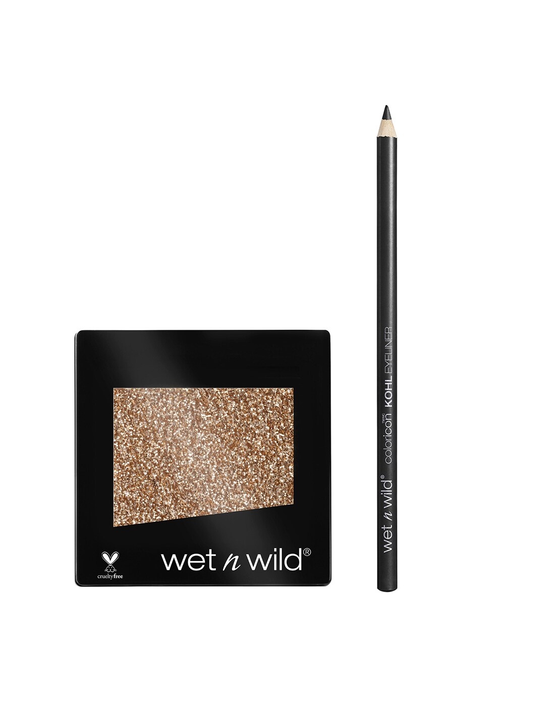 

Wet n Wild Sustainable Set of Color Icon Glitter Single Eyeshadow & Color Icon Kohl Liner Pencil, Brown